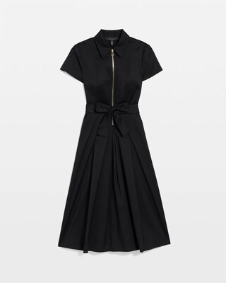 Petite Half-Zip Poplin Shirt Dress click to view larger image.