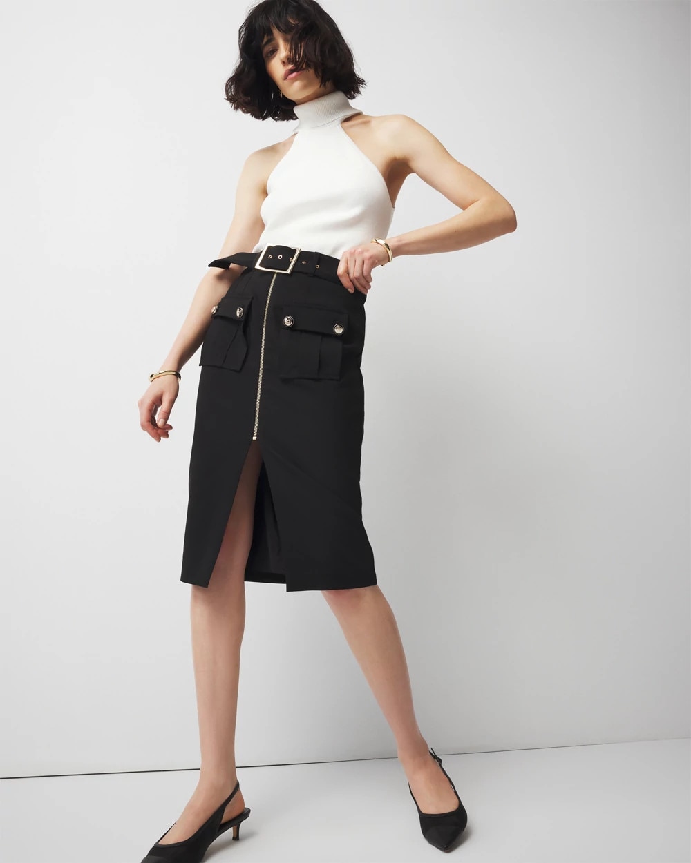 Belted Utility Skirt