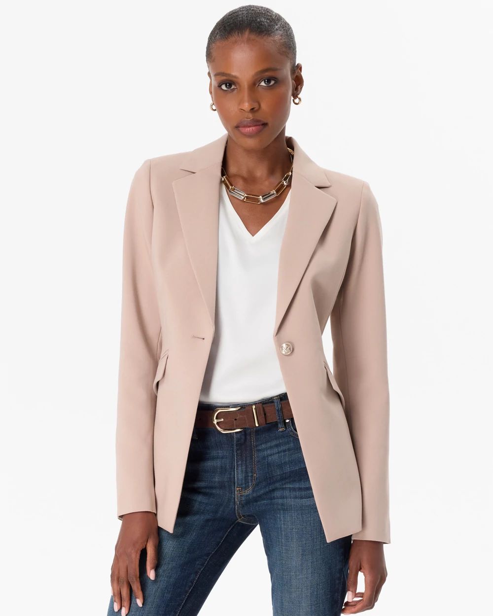 WHBM® Luxe Stretch One-Button Blazer