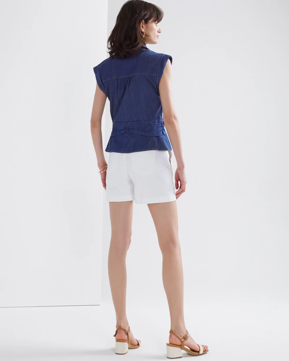 Petite Short Sleeve Cross Front Shirt