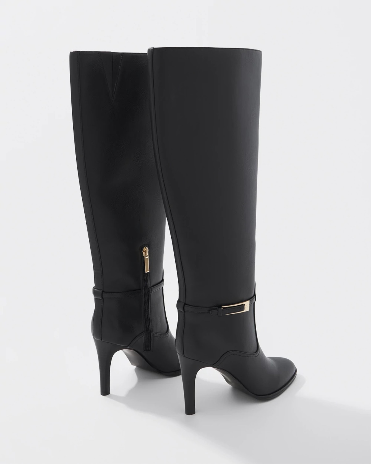 White House Black Market Tall Single Buckle Boots In Black
