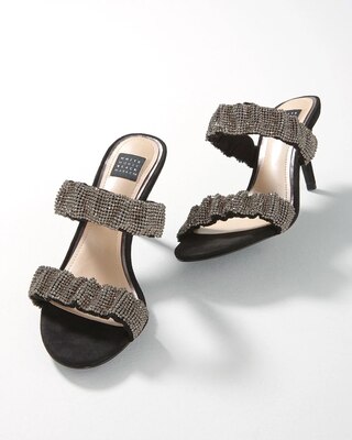 Hematite Strap Mid-Heel Slides