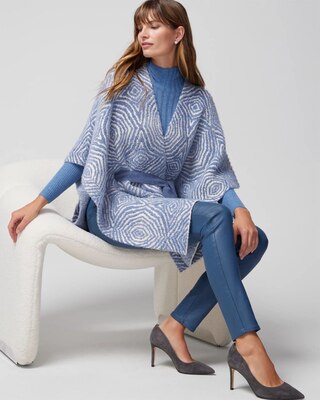 Jacquard Belted Ruana