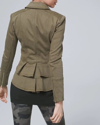 Snap-Front Peplum Jacket