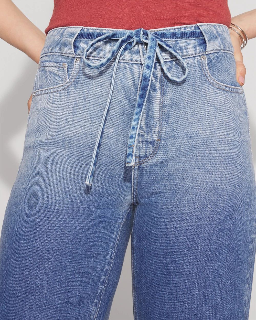 Extra High-Rise Wide-Leg Tie-Waist Cropped Jean