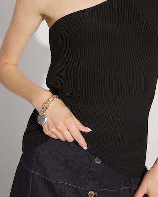 WHBM FORME™ Sculpt Stretch One Shoulder Sweater click to view larger image.