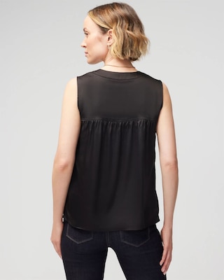 Sleeveless Topstitch Shell Top