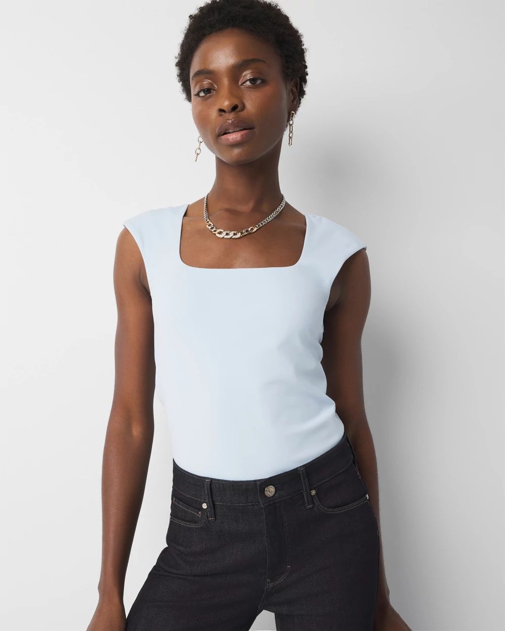 WHBM FORME™ All Ways Stretch Square Neck Top