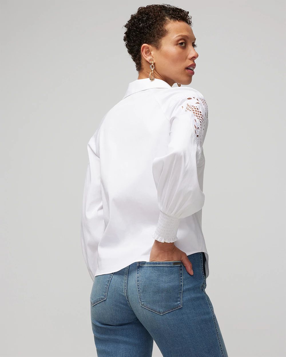 Embroidered Poplin Shirt click to view larger image.