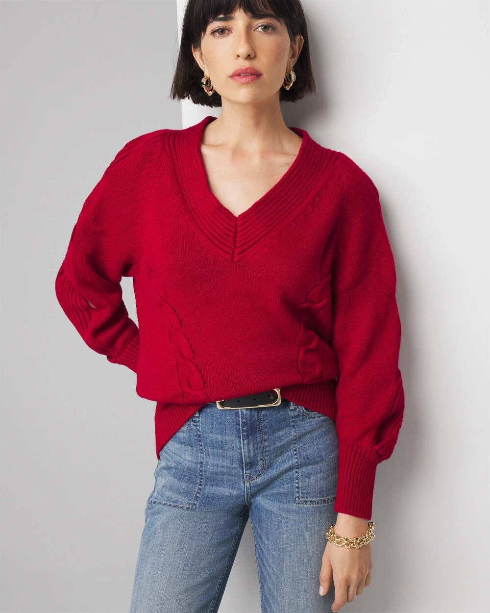 Braided Cable Knit Sweater - image 1