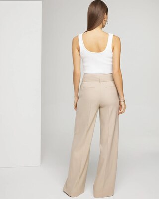Belted Wide-Leg Woven Pants click to view larger image.
