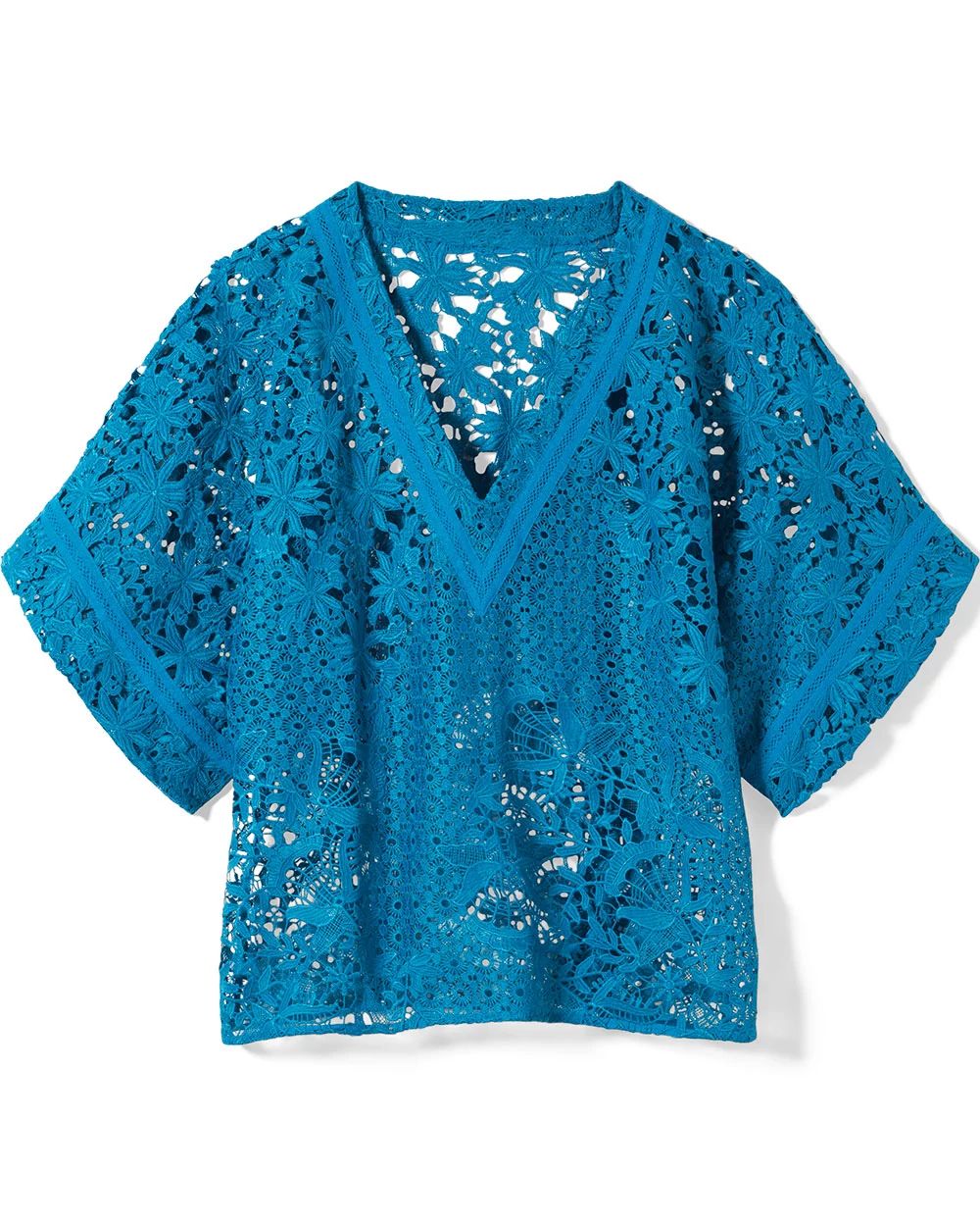 V-Neck Lace Kimono