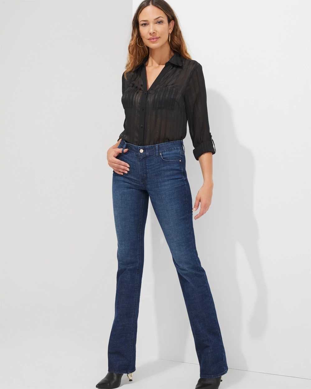 Outlet WHBM Mid Rise Slim Bootcut Jeans