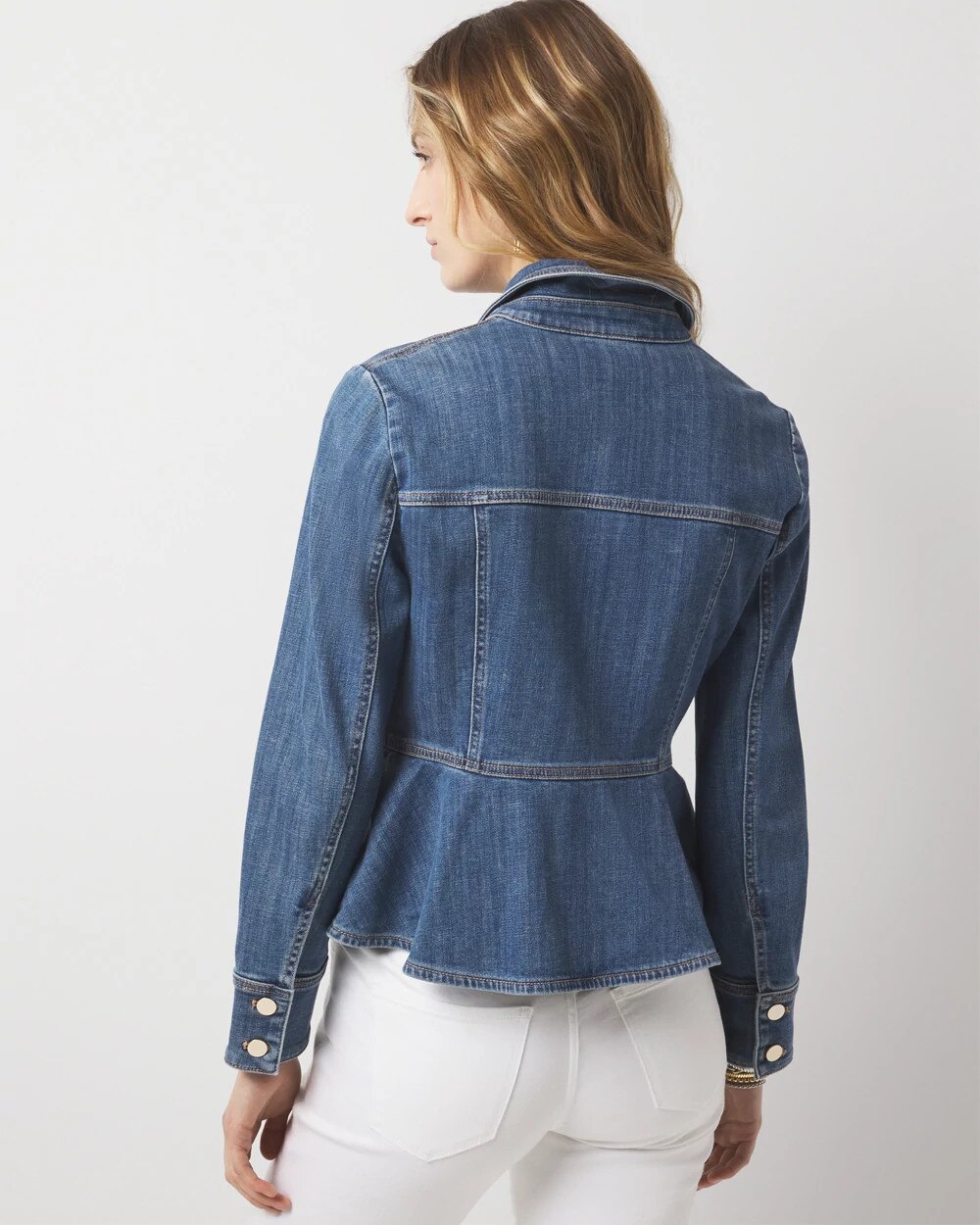 Denim Peplum Jacket - image 4
