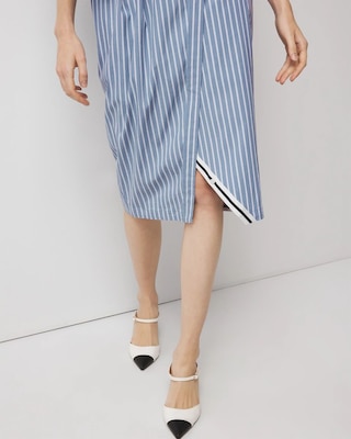 Poplin Twist-Front Midi Shirt Dress click to view larger image.