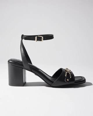 Leather Horsebit Heeled Sandal