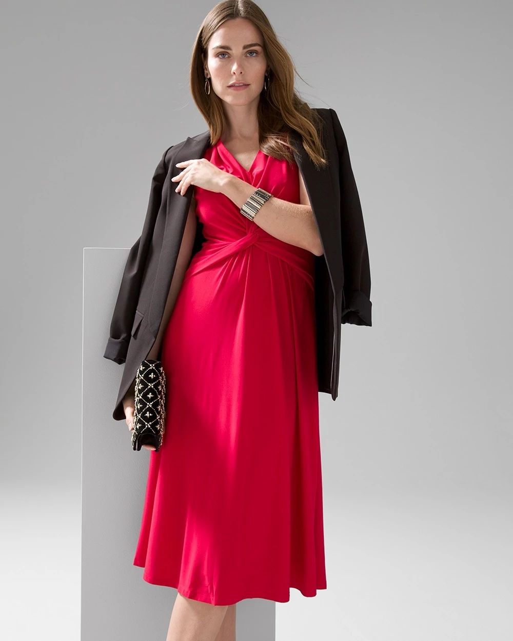 Sleeveless Matte Jersey Twist Front Dress
