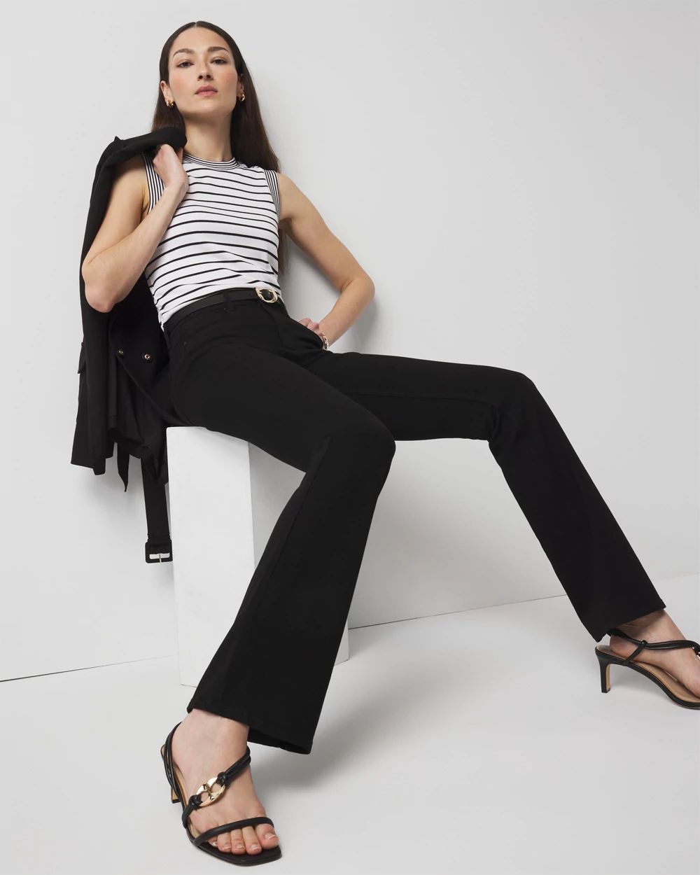 High-Rise Skinny Flare Jeans click to view larger image.