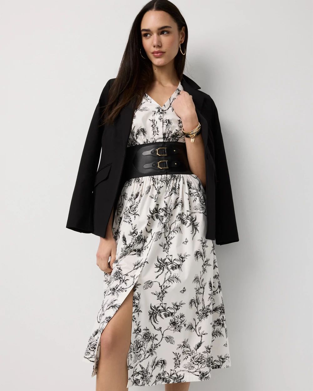 Belted Midi Dress click to view larger image.