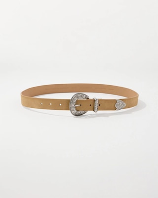 Faux Suede Denim Belt click to view larger image.