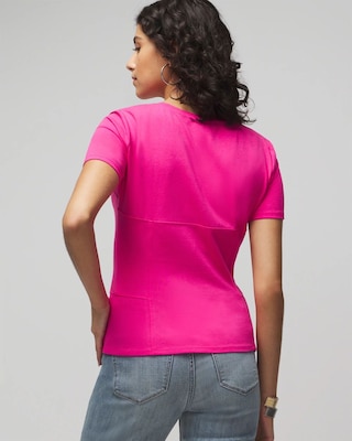Short Sleeve Seamed Peplum Tee