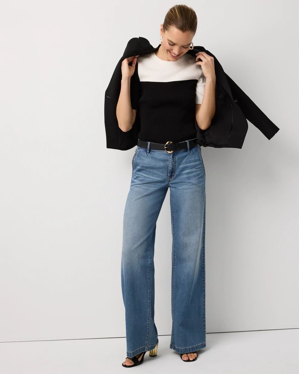 Colorblock Elbow Sleeve Pullover