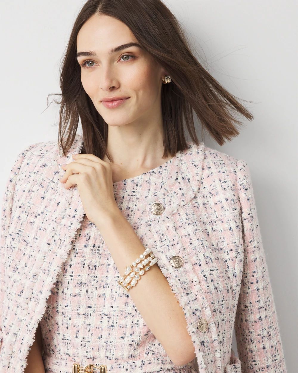 Glass Pearl Stretch Bracelet