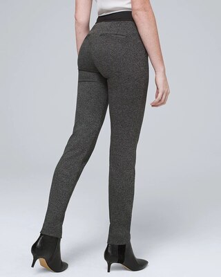Straight-Leg Speckled Ponte Pants