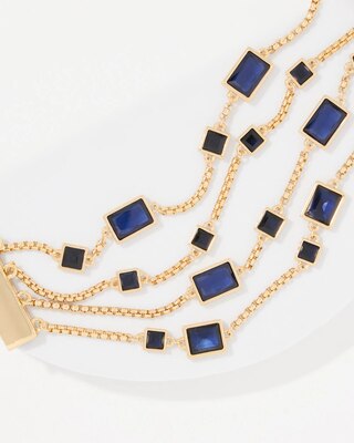 Dark Blue Glass Stones Magnetic Bracelet click to view larger image.