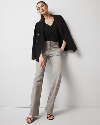 Extra High-Rise Novelty Button Bootcut Jeans click to view larger image.