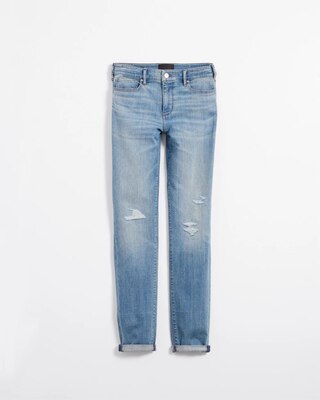 Mid Rise Everyday Soft Denim™ Destructed Girlfriend Jeans click to view larger image.