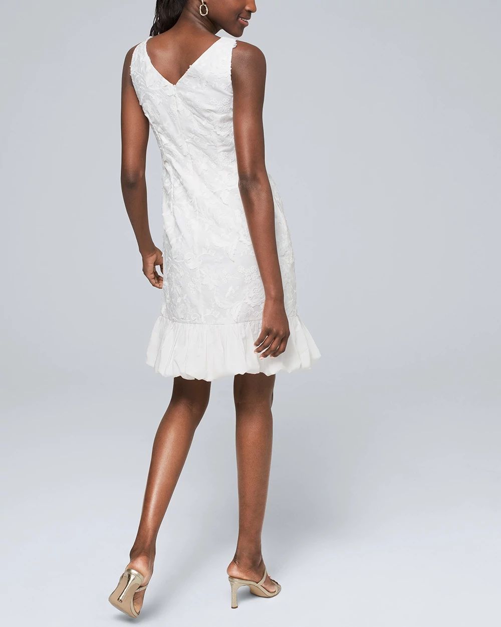 Embroidered Flounce Hem Dress