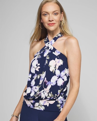 Outlet WHBM Cross Front Halter Top