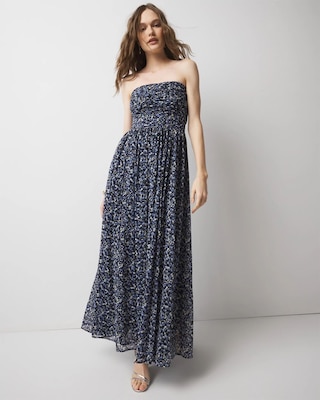 Strapless Mesh Maxi Dress click to view larger image.
