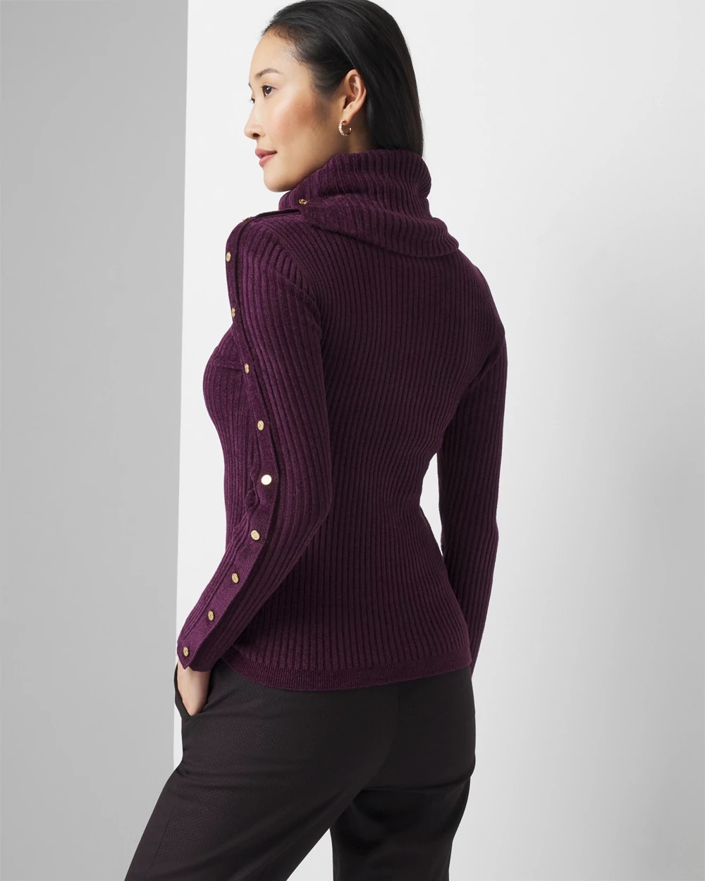 Chenille Button Sleeve Pullover