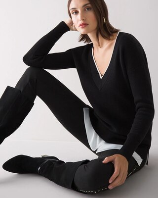 Long-Sleeve Mixed-Media Tunic
