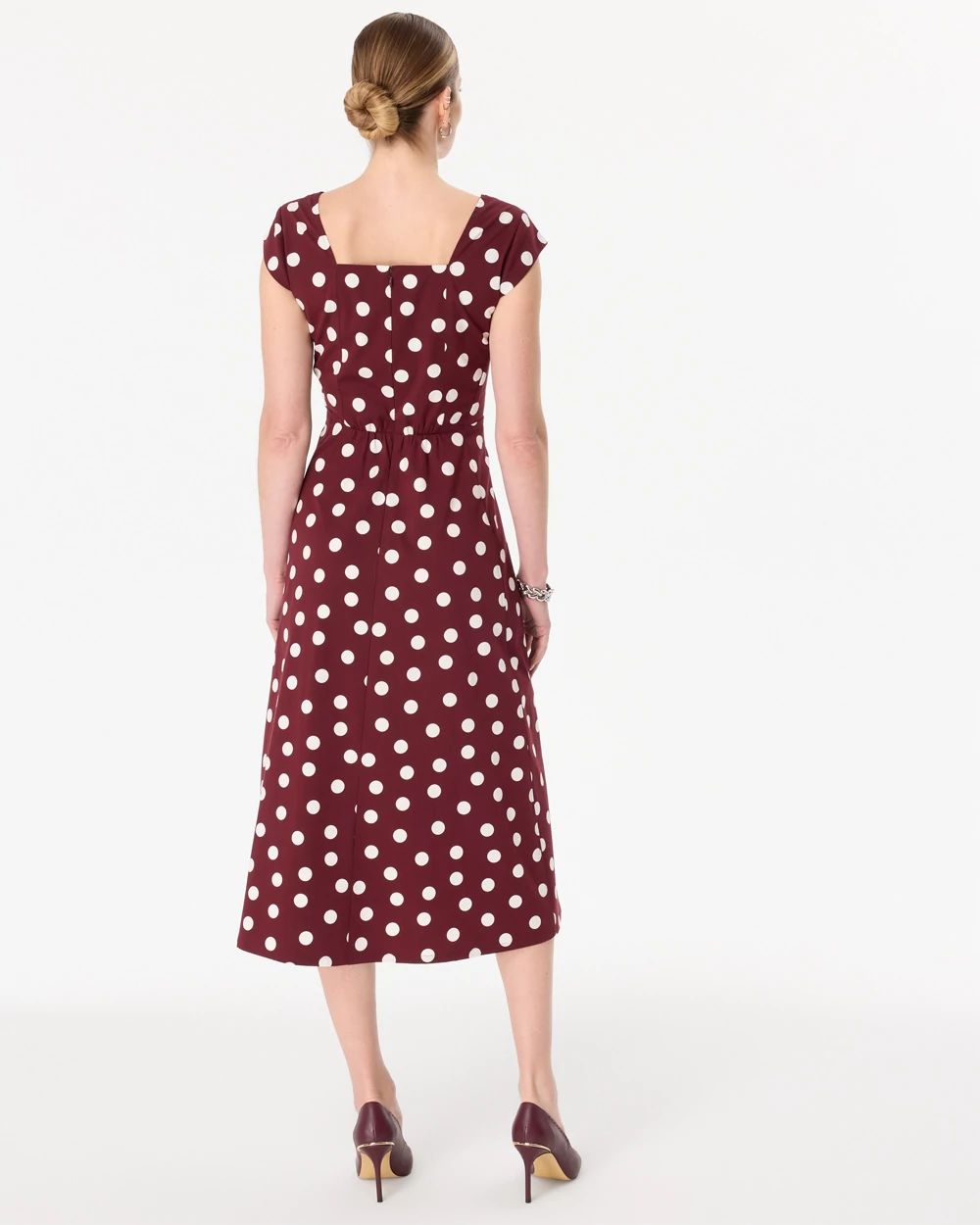Fit + Flare Poplin Midi Dress click to view larger image.
