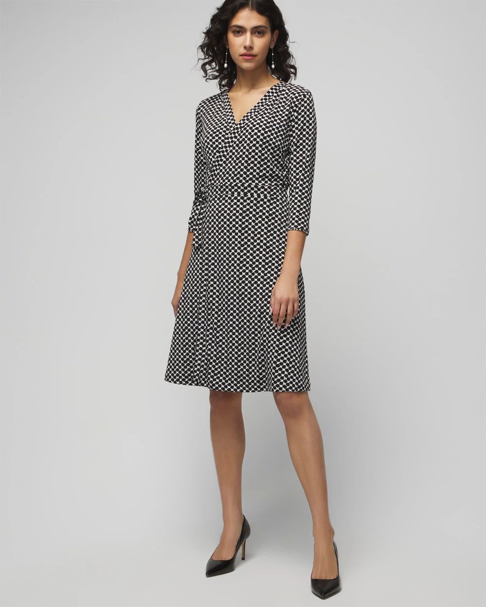 3/4 Sleeve Reversible Wrap Dress click to view larger image.