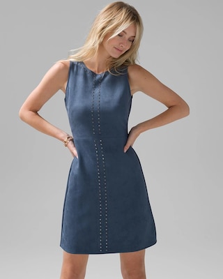 Studded Vegan Suede Sheath Dress