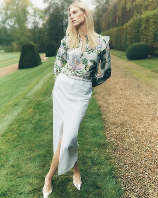 Petite Denim Maxi Skirt
