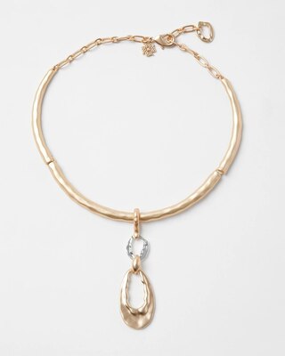 Mixed Metal Discs Collar Necklace