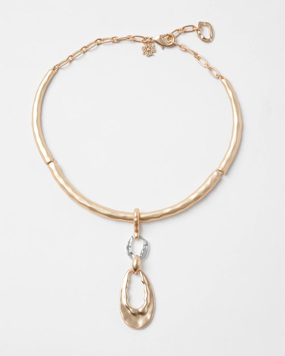 Mixed Metal Discs Collar Necklace