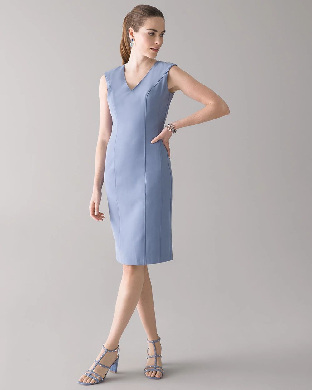 Sleeveless Comfort Stretch Sheath Dress click to view larger image.