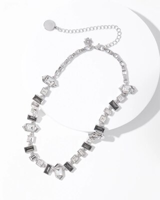 Art Deco Black Crystal Statement Necklace