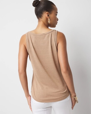 Metallic Knotted Shoulder Tank click to view larger image.