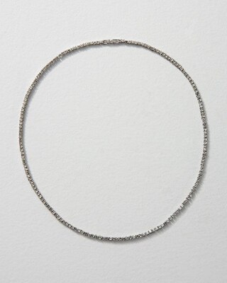 Silver Crystal Tennis Necklace