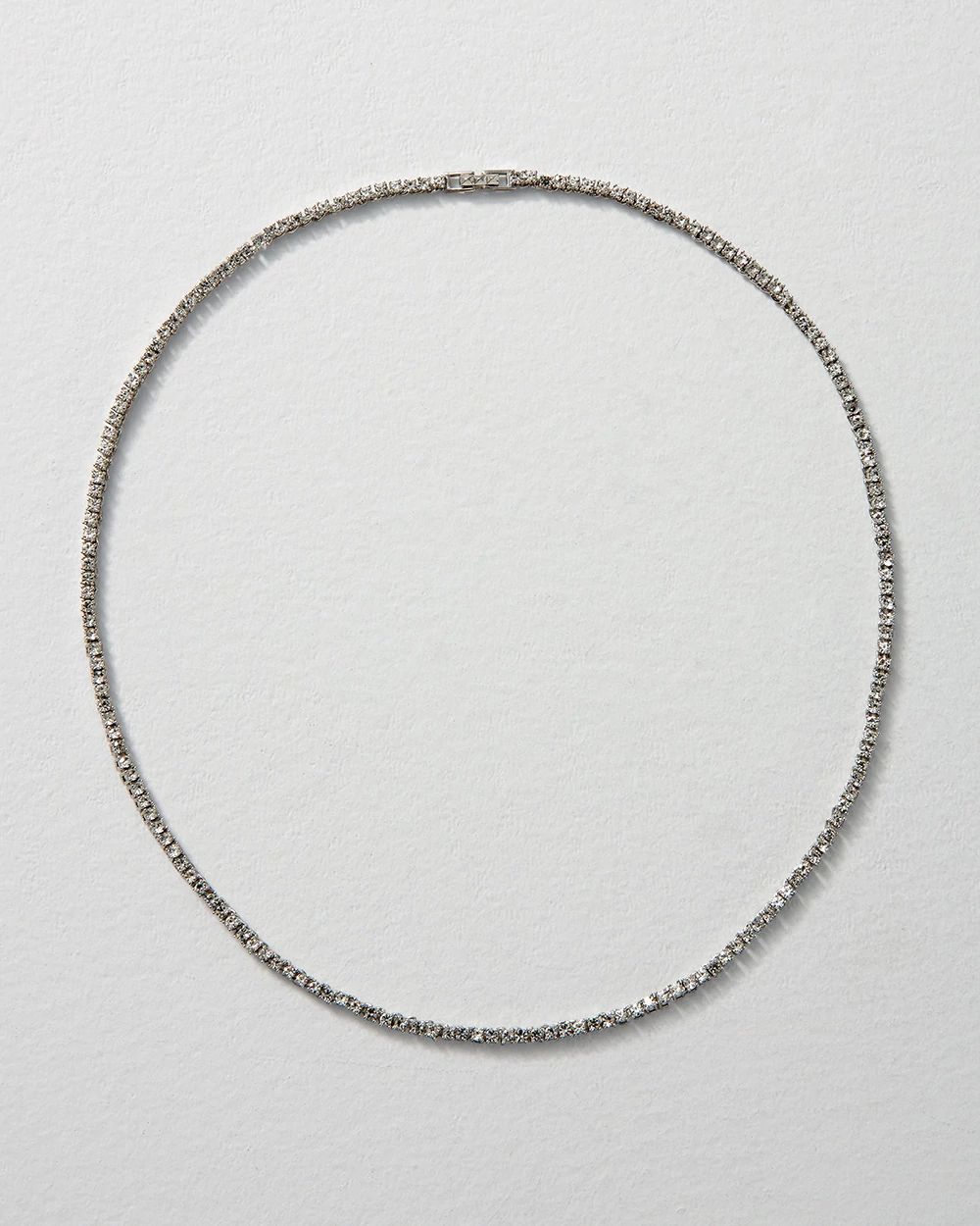 Silver Crystal Tennis Necklace