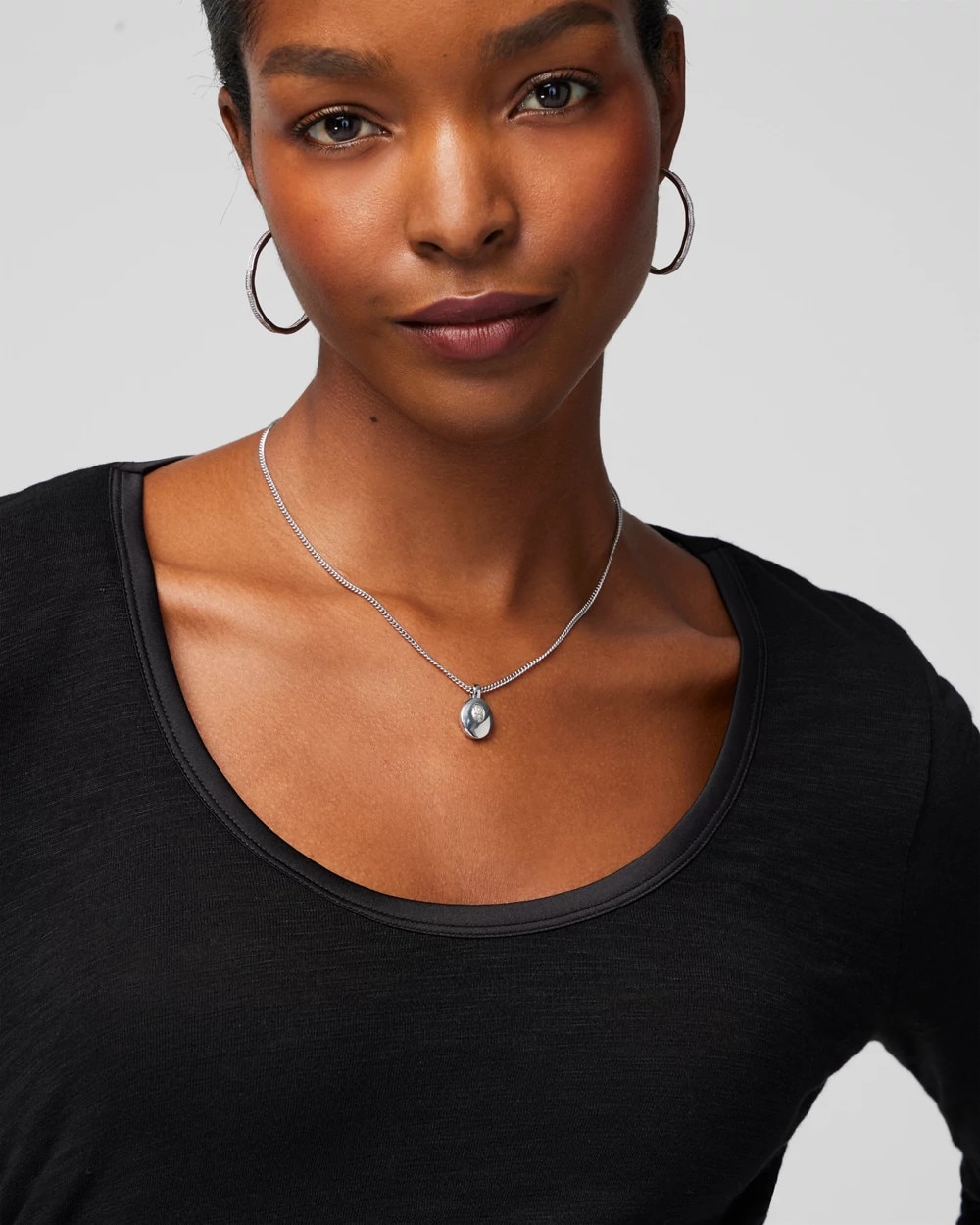 Shirred Scoop Neck Tee