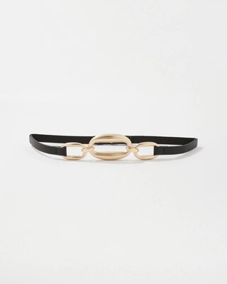 Links Faux Leather Skinny Belt