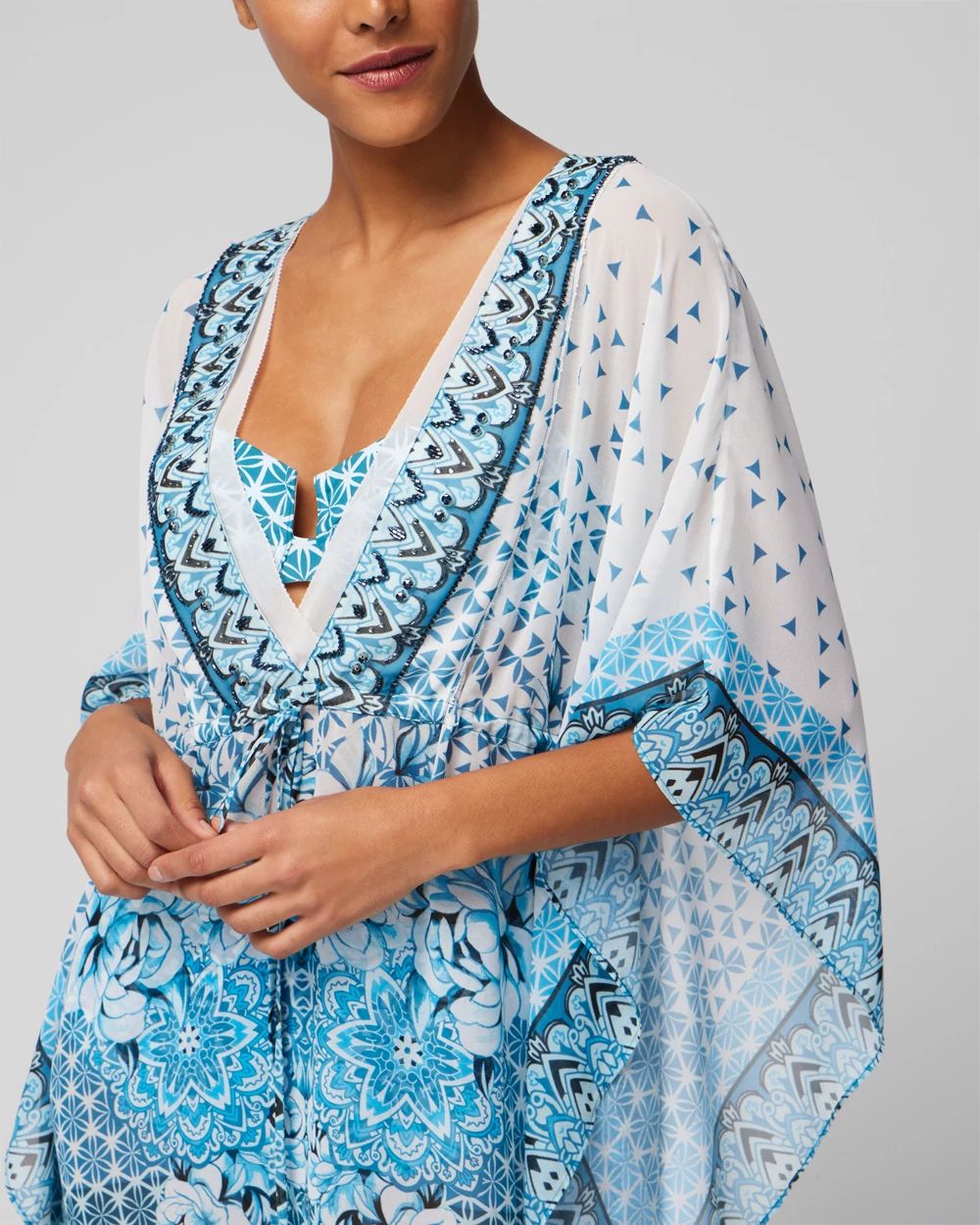 Embellished V-Neck Caftan
